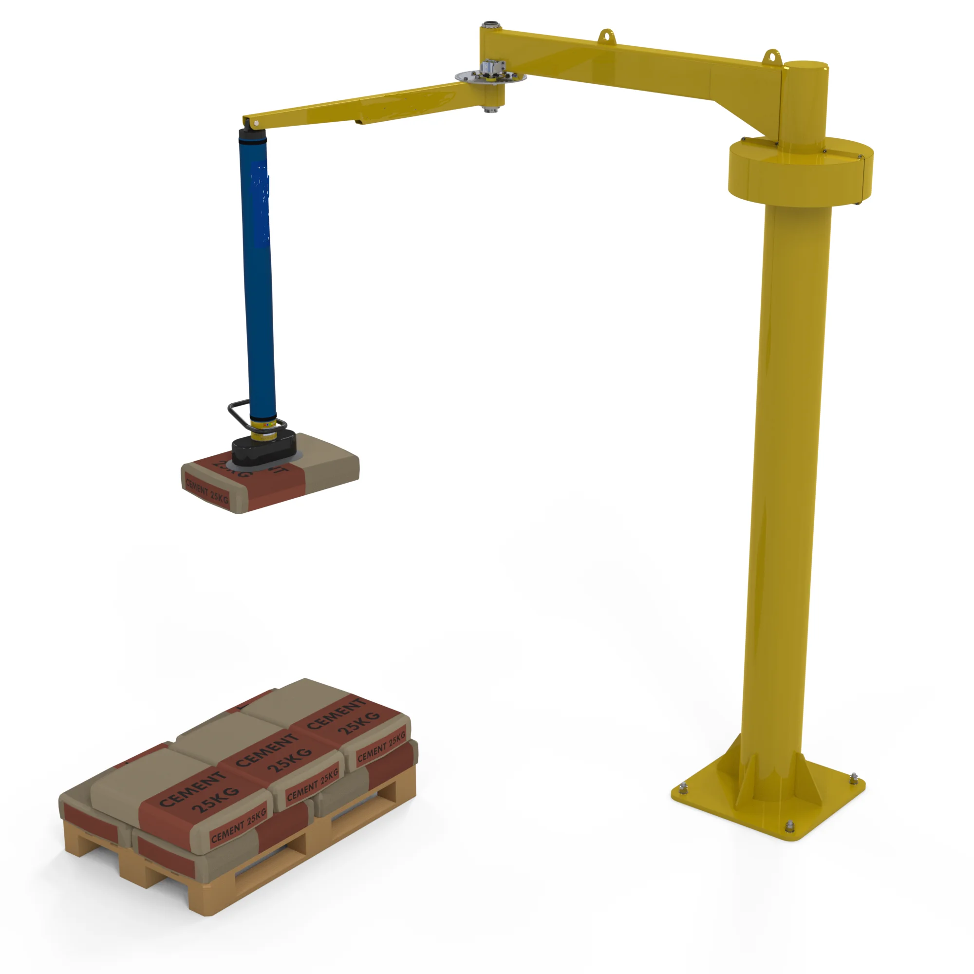 jib crane articulated foldable arm glass window lift robot cases and paper bags pneumatic manipulator