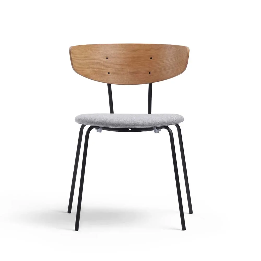 
Low Price Fabric Upholstered Seat Powder Coated Steel Leg Lounge Modern Wood French Bistro Chair 