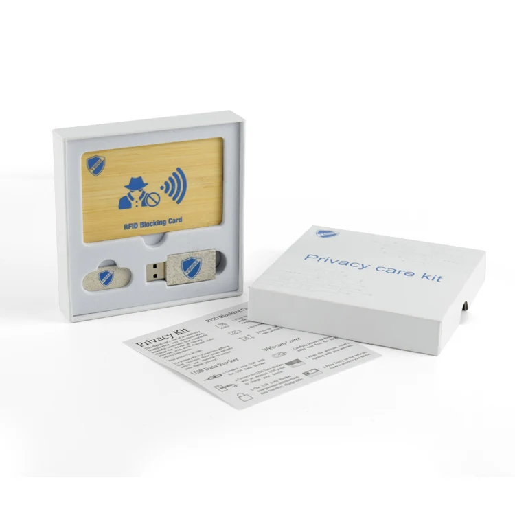 Wholesale eco-friendly privacy kits with cameral cover ,RFID blocker card and usb data shield for Laptop,phone