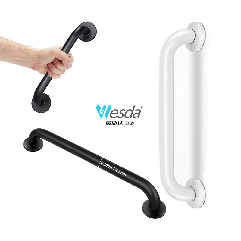 WESDA Wall Mount Stainless Steel Bathroom Grab Bar Shower Handle Handicap Elderly Seniors Safety Bus Entrance Grab Rails