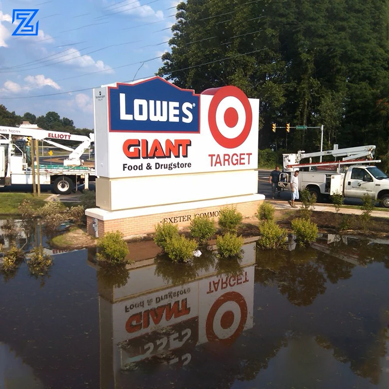 ZZC Digital Pylon Sign Signboard Advertising Pylon Sign City Image Led Pylon Signage For Square