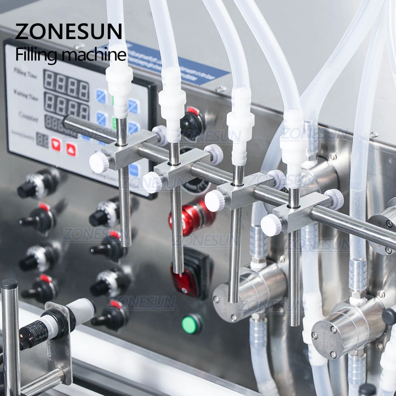 ZONESUN 4 насадки магнитный насос автоматический Настольный станок с ЧПУ наполнитель для жидкости конвейером 110-220 В разливочной машины