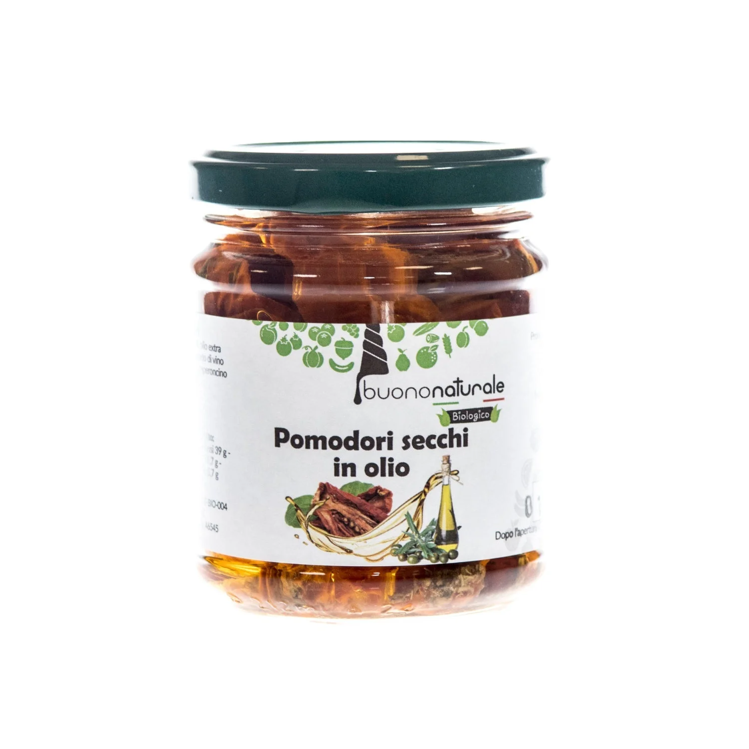 Dried tomatoes in extra-virgin olive oil ORGANIC 170g Vegan Italian Flavors Preserved Naturally in Reusable/Recyclable Glass Jar