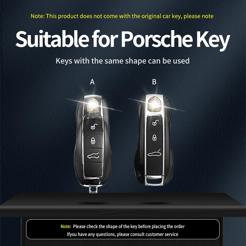 Leather Car Logo Key Cover for Porsche Cayenne 958 Macan 911 Panamera 996 991 Boxster 987 997 2019 2020 Accessories