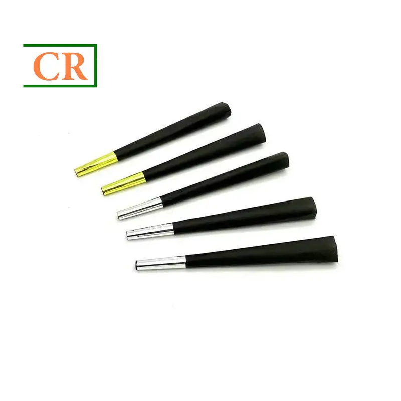 84mm/87mm Custom Prerolled Cone Rolling Paper with Gold Foil Filter/Tip and Transparent PET Box Packs