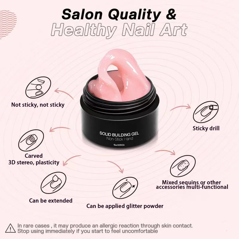 Non-stick Hand Nail Art Solid Extending Glue suit Novice Nail Art Construction Paperless Crystal Extending Glue