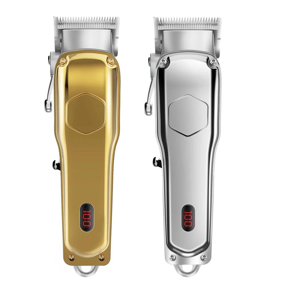 Мужской мощный беспроводной Перезаряжаемый триммер Ufree из нержавеющей стали комплект с ЖК-экраном профессиональные машинки для стрижки волос Мужская Металлическая машинка для стрижки волос
