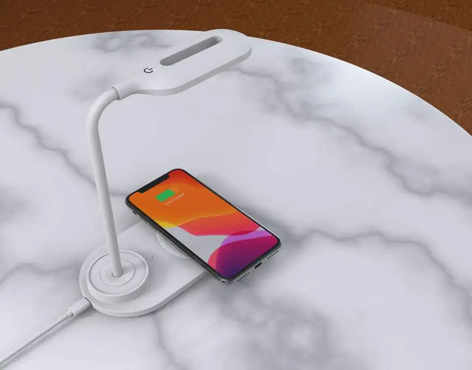 Hot selling multi-color portable LED wireless charging table lamp 10W fast charging wireless charging bank