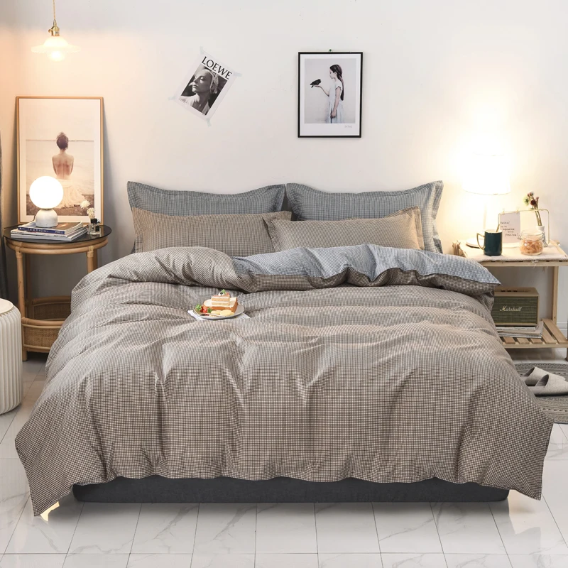 
Hot Sale Reversible Bed Sheet Bedding Duvet Cover Set 