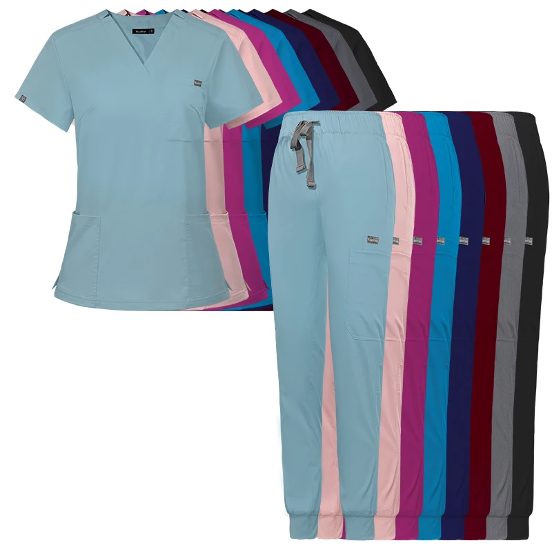 High Quality Custom Scrubs Surgical Uniforms Nurse Set Work Wear Medical Women Scrub Set Breathable Hospital Nursing Uniform Set