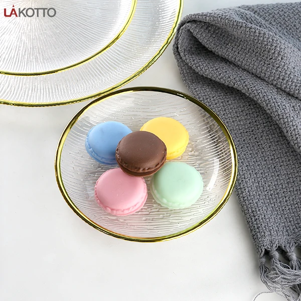 factory cheap price customized luxury dinner charger gold rim wedding glass plate