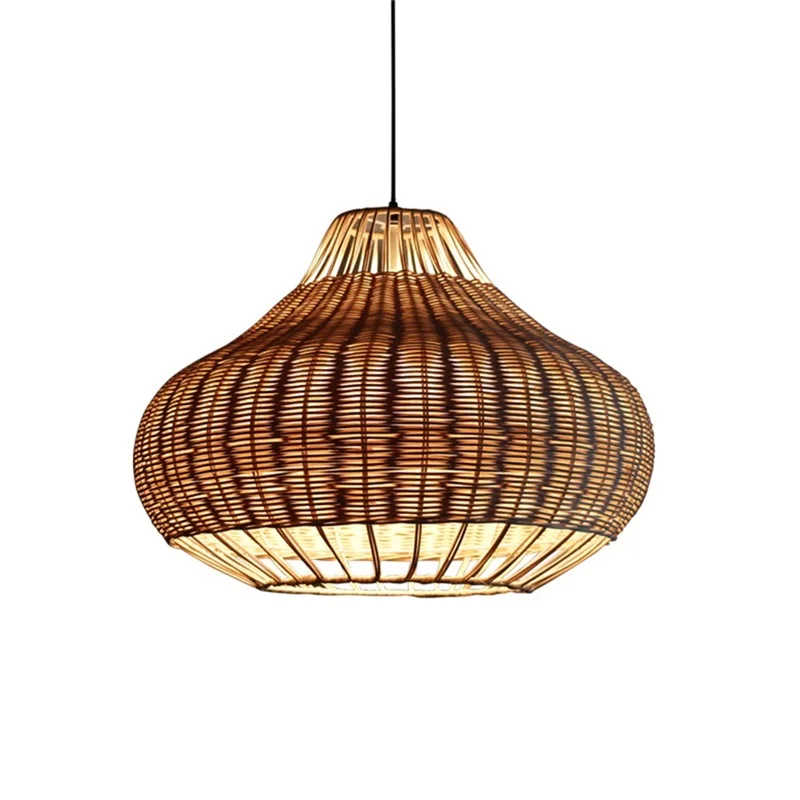 Modern Hanging Pendant Lamp LED Fixtures Lighting Decorative for Home Cafe Rattan Art Chandelier Light