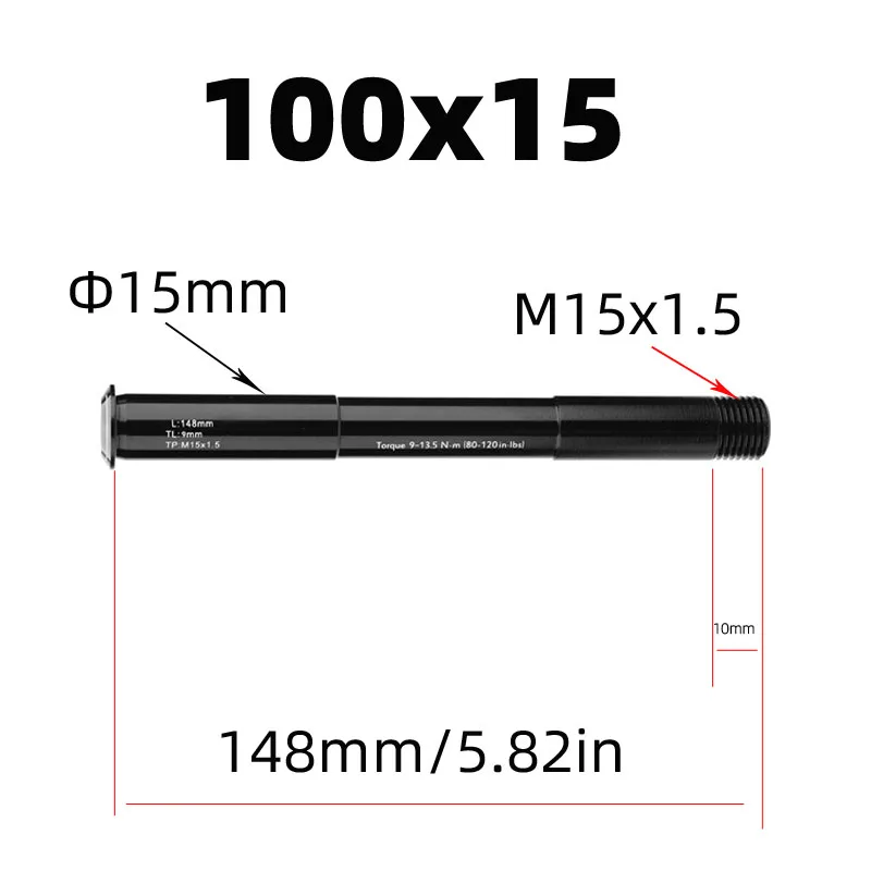 Bicycle Wheel Fork Axle Front Rear Thru Axle Adapter for Road Moutain Bike  QR100x15 QR110X15 For ROCKSHOX Fork  148 158mm lengt