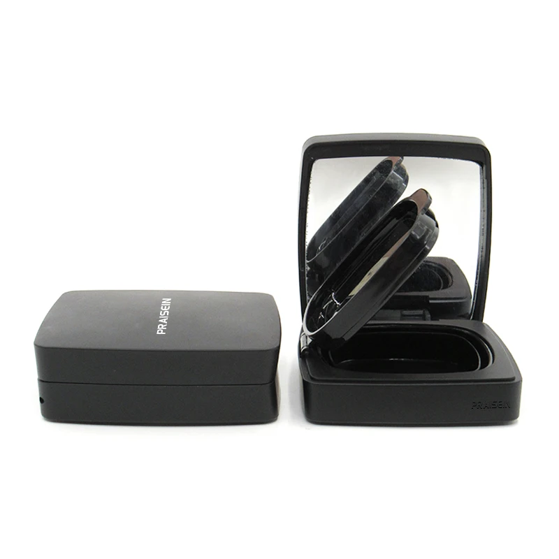 Customize black magnetic air cushion BB cream plastic packaging case wholesale square cosmetic foundation case