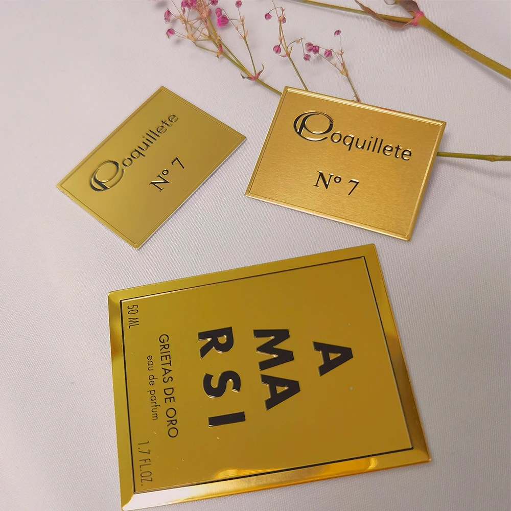 24k gold metal transfer logo stickers with adhesive Decals 3D Embossed label Aluminum Bottle Metal Sticker