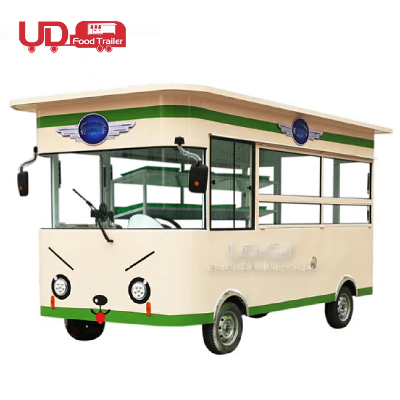 Multifunction Electric Four-Wheel Market Cart Hot Sale Sightseeing Cart Mobile Kitchen Vehicle Rolling Fried Food Truck