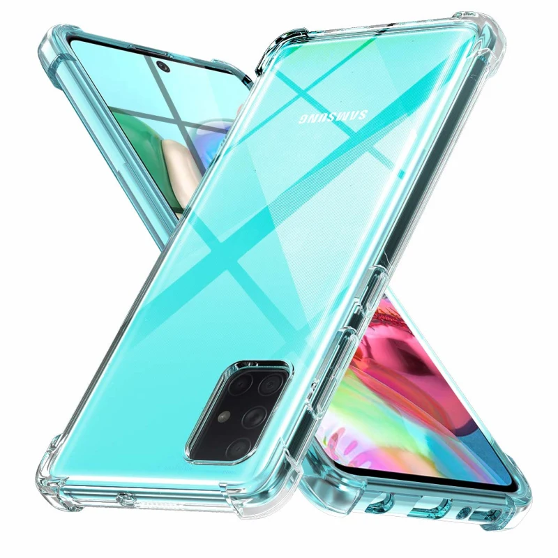 QiYu TPU soft Transparent shockproof phone cover case For samsung Galaxy A10 A21 A41 A70E A11 A31 A71 A51 A91 A81 A70S A90 A20e