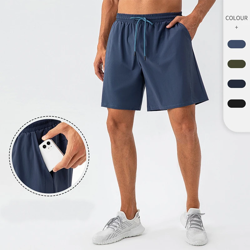 Phone Pocket Gym Workout Quick Dry Men Shorts Loose Wide Basketball Running Gym Shorts with Side Pockets
