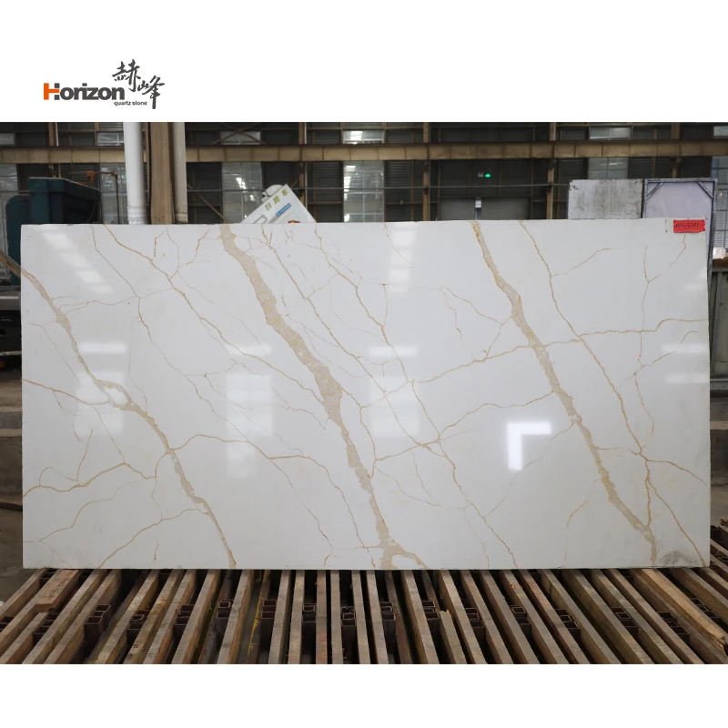 Hot sell calacatta quartz stone slab engineered quartz stone kitchen countertop price