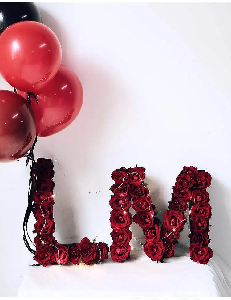 
Custom luxury waterproof letter shape paper flower gifts packaging 