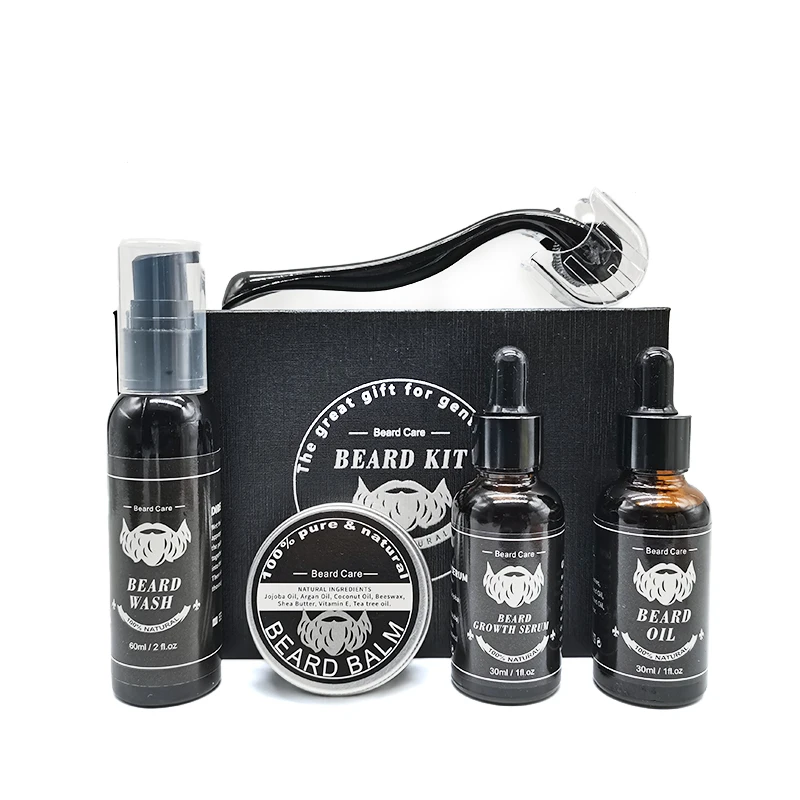 Новое поступление мужской уход частная марка масло для бороды сыворотка бальзам набор ухода роста