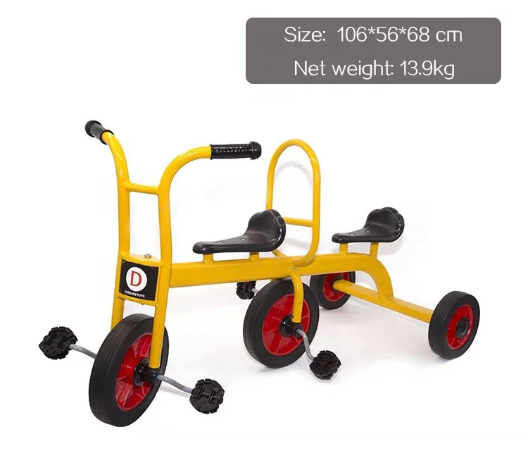 Steel Plastic and Ride on Toy Style Baby Tricycle Two Seat Children Tricycle Car China 3 to 8 Years 1 Pcs 75*60*50cm Red,yellow