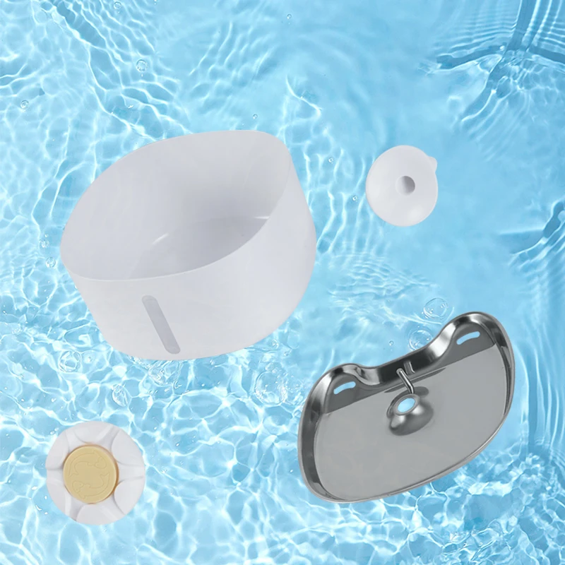 Cordless Cat Drinking Fountains Rechargeable Cat Water Fountain Stainless Steel 2.6L