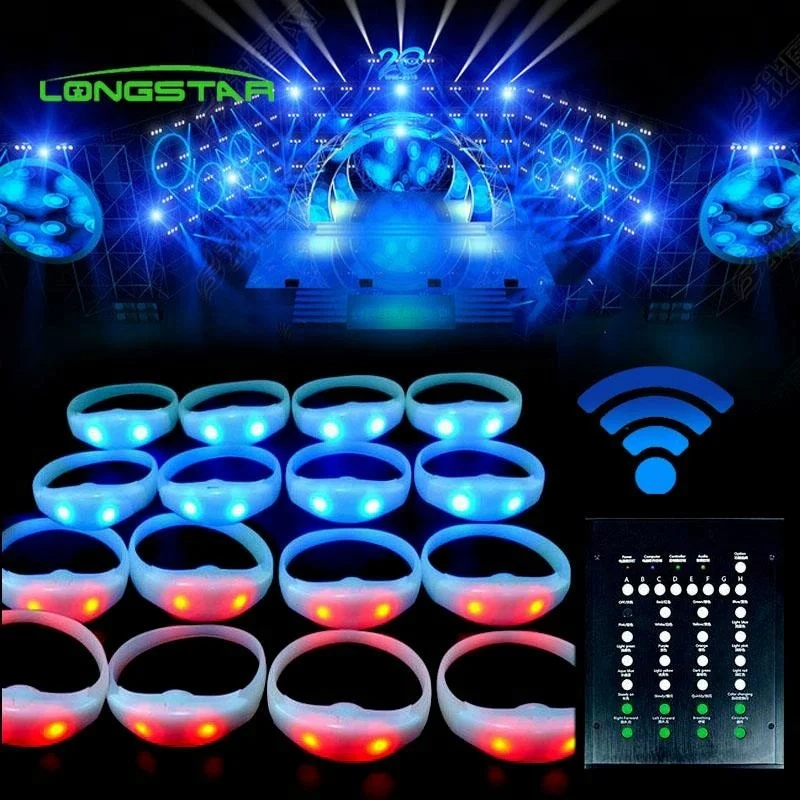 Мощный Заводской Лидер продаж силиконовый браслет RGB с дистанционным управлением для свадебной вечеринки на заказ