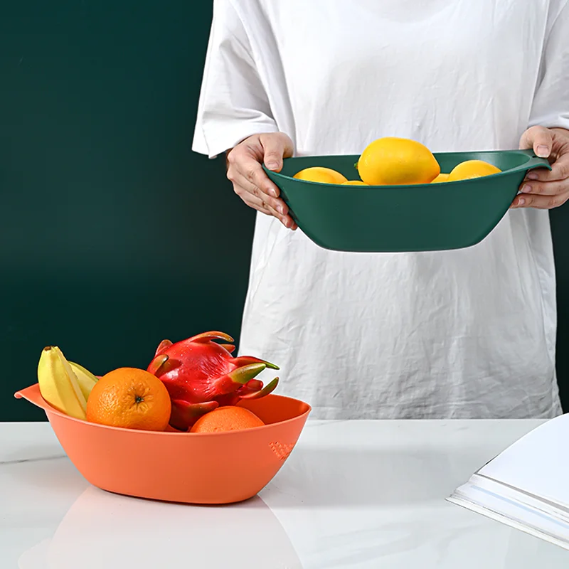 Nordic style household stackable light weight rice washing basket dry fruit plate decoration