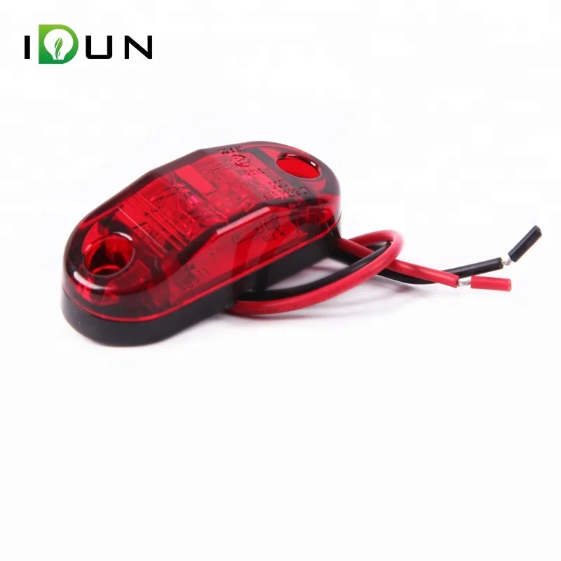 2.5 Inch Oval Red LED Truck Trailer Clearance Lamp Side Marker Lights