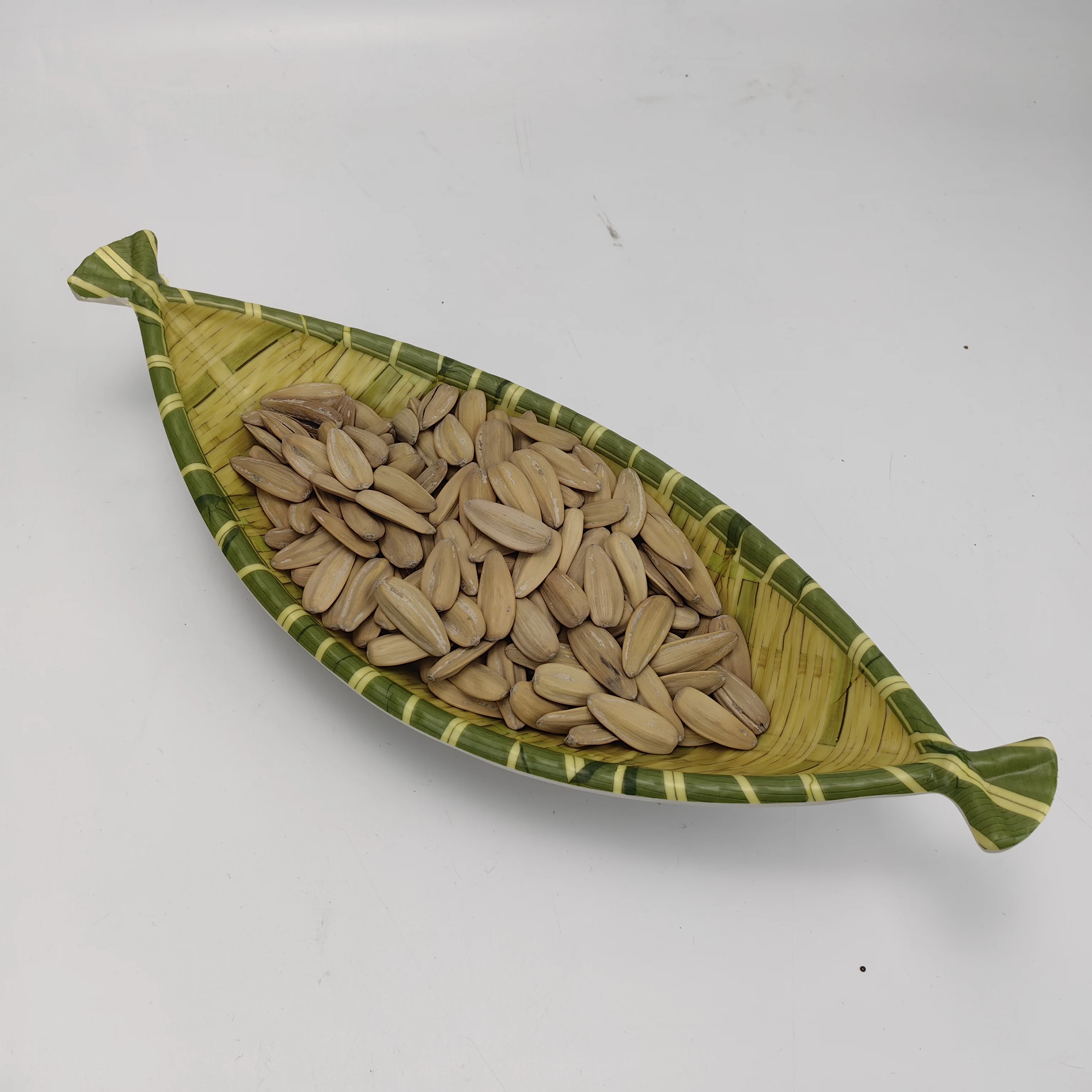 2023Small Bamboo Basket Fruit Woven Bamboo Food Tray Sushi Boat Bamboo Woven Mimetic rattan basket  Plate Handmade Basket