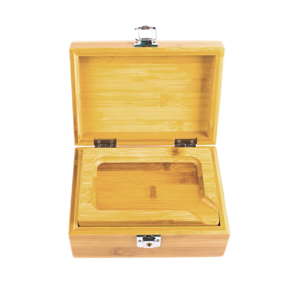 storage boxes Bamboo wood cigarette case Large capacity with lock