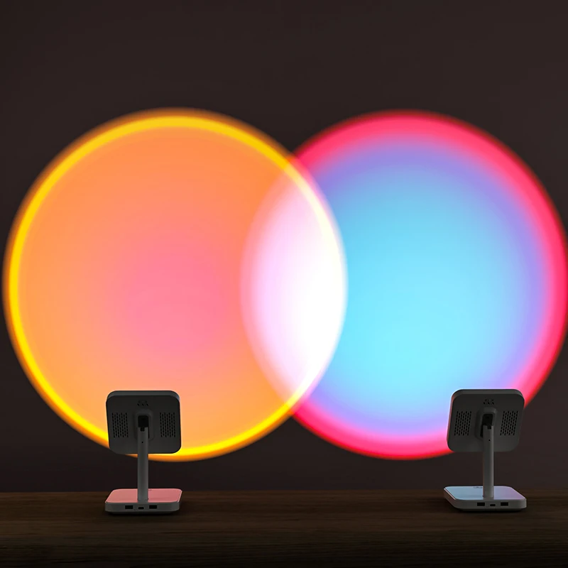 Напольный Rgb-проектор для спальни лампа в итальянском стиле с радужным Rgb закатом Романтический светодиодный ночник проекцией от солнца и Usb