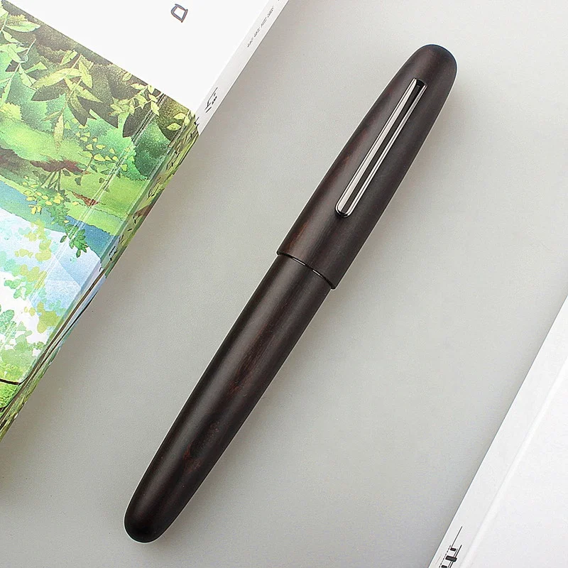Jinhao 9036 wooden Vintage fountain pen custom personal logo Fine Nib With Refillable Ink Converter wood pen