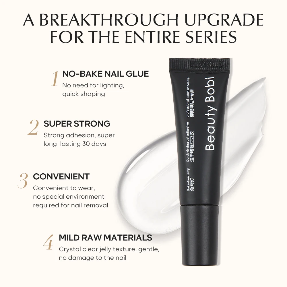 New 3s dry gel nail glue for press on nails glue remover kit no need led light strong press on nail glue