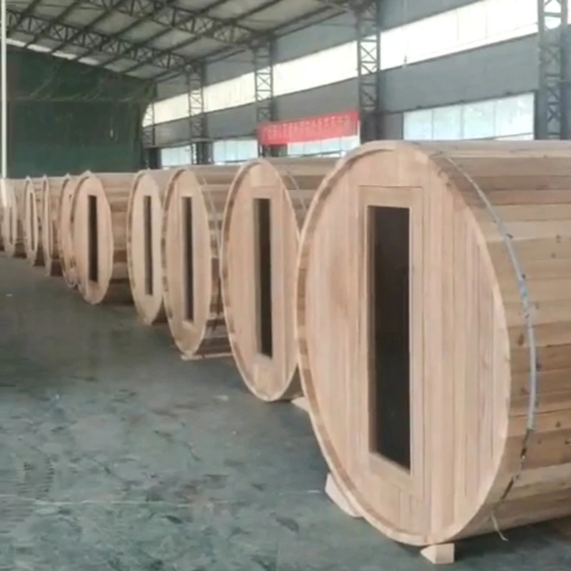 Traditional Outdoor Wooden 6-People Sauna Steam Room