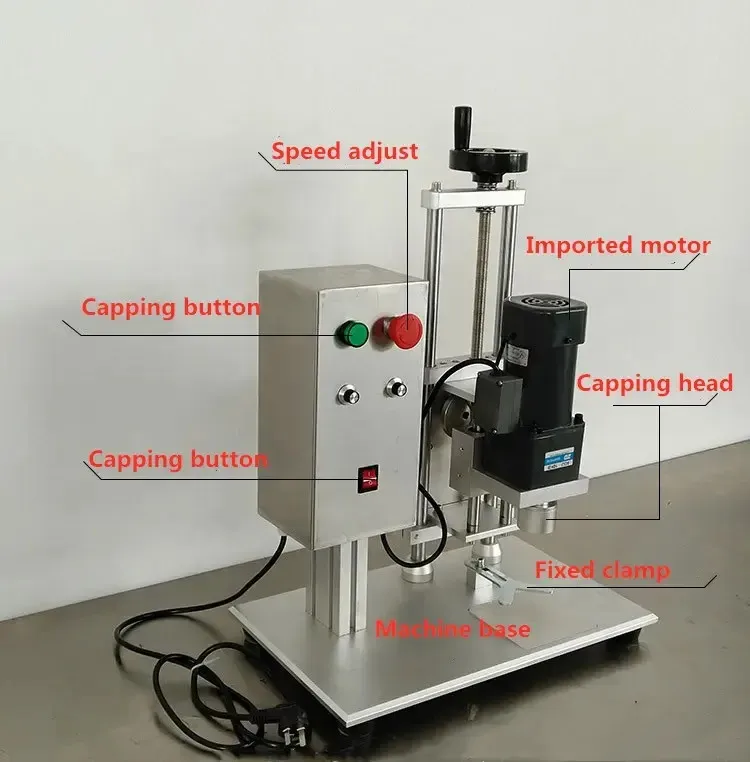 Sprayer Plastic Glass Perfume Shampoo Cosmetic Nail Polish Bottle Lid Blocking Machine Desktop Pneumatic Capping Machine