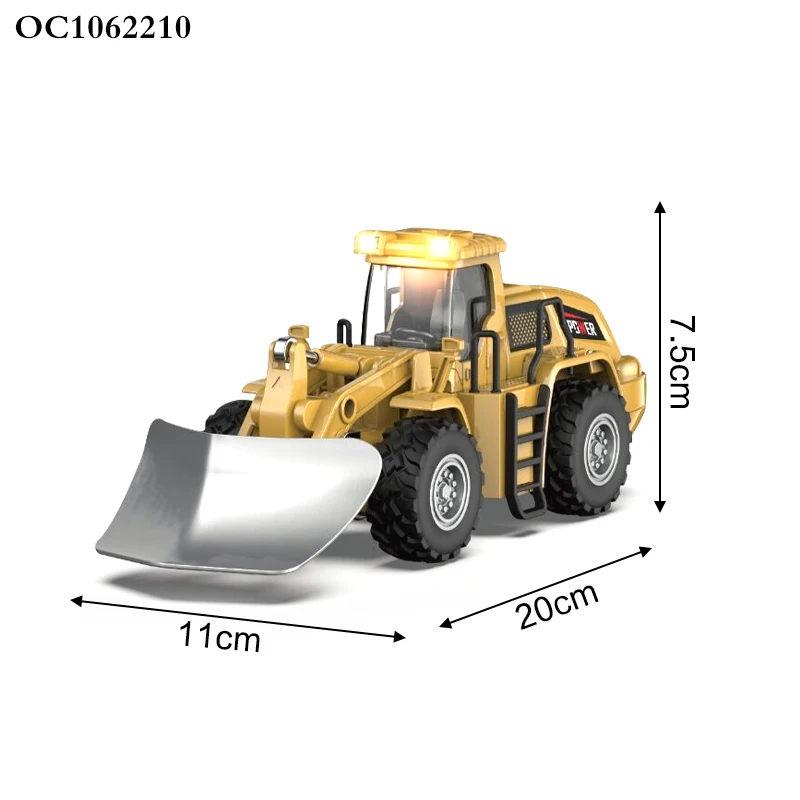 Friction diecast model car simulation trucks toy bucket shovel for children for sale with light and music