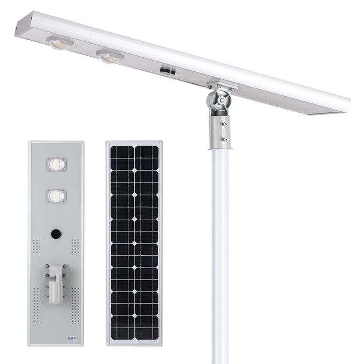 high power radar motion sensor all in one solar led street light 50w outdoor waterproof