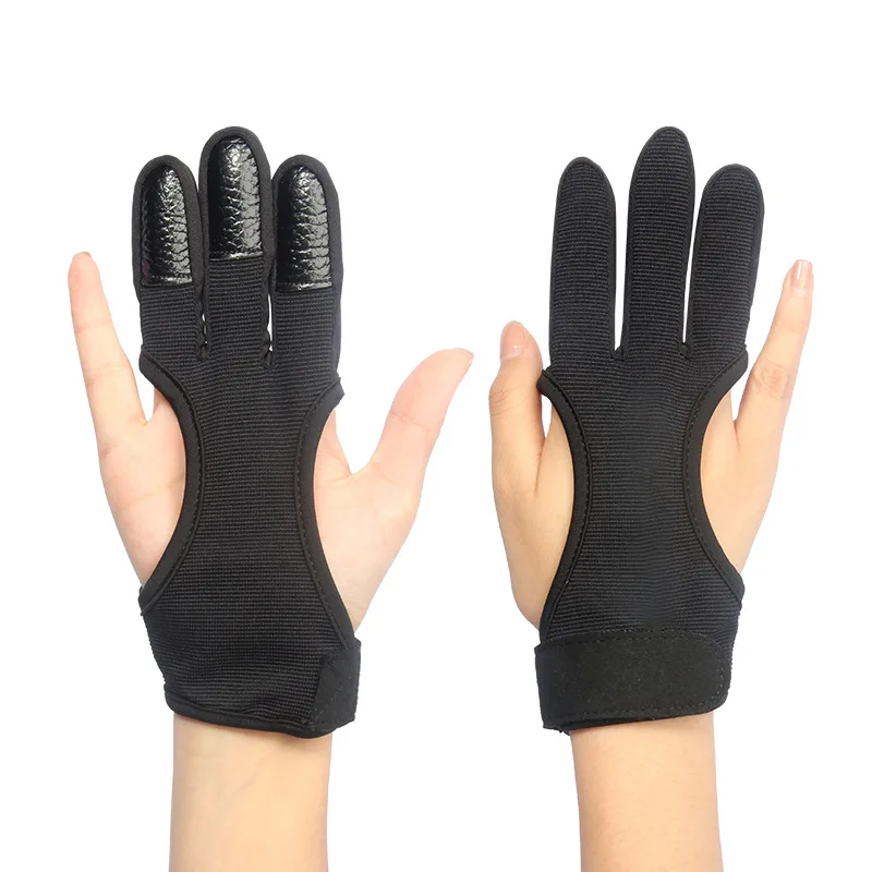 Archery Glove Three Finger Leather Archery Protective Gloves Archery Shooting Gloves for Kids Protective Gear Accessories
