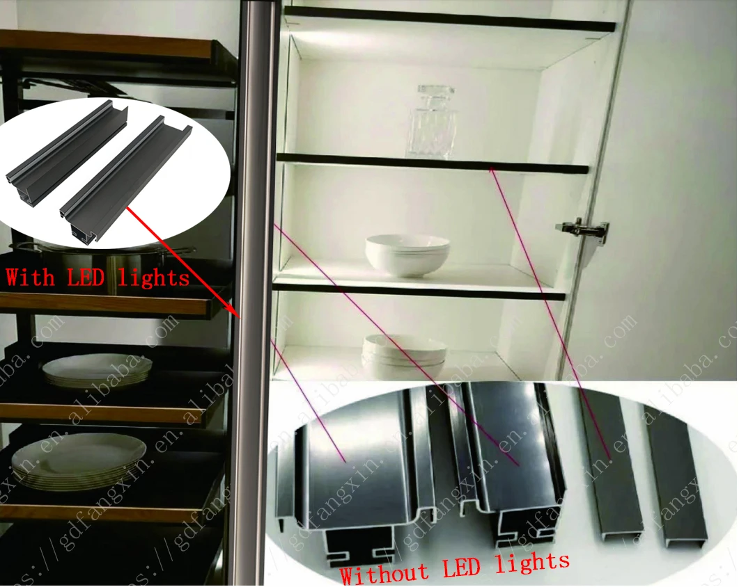 Factory Wholesale Aluminum Extrusion Profile Vertical LED Gola Profile Hidden Furniture Cabinet Handle