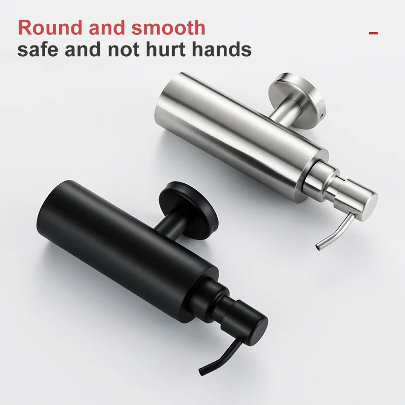 Wholesale Price 304 Stainless Steel Black Wall Mounted Liquid Soap Shampoo Dispenser for Toilet Bathroom