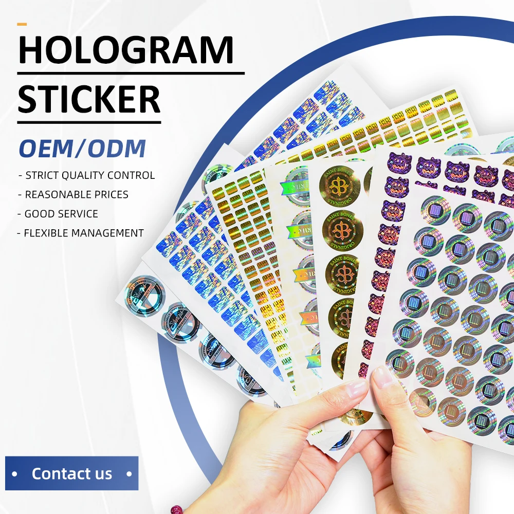 Light Customization Generic Hologram Sticker Digital Printing LOGO Unique Sequential Serial Numbering For Product Tamper Proof