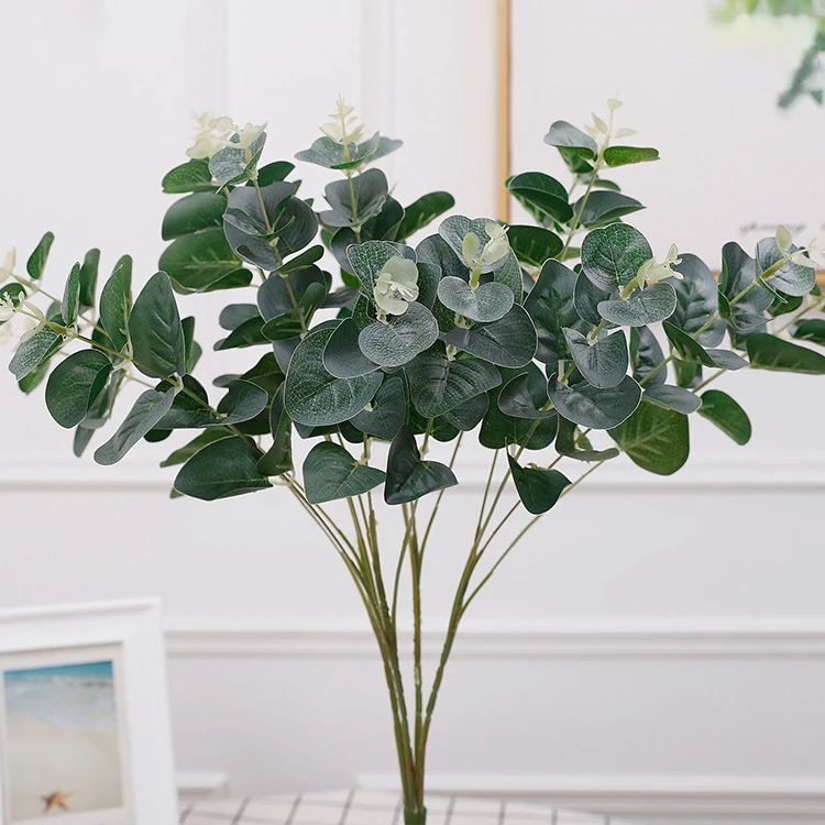 Wholesale Hot Selling Wedding  Decor Simulation Hanging Plastic Faux Silk Greenery Plant Eucalyptus Leaf Artificial Eucalyptus