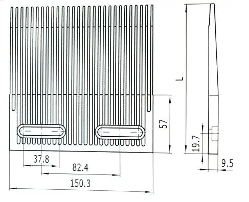 7100 Small pitch perforated top modular plastic belt for knife edge conveying