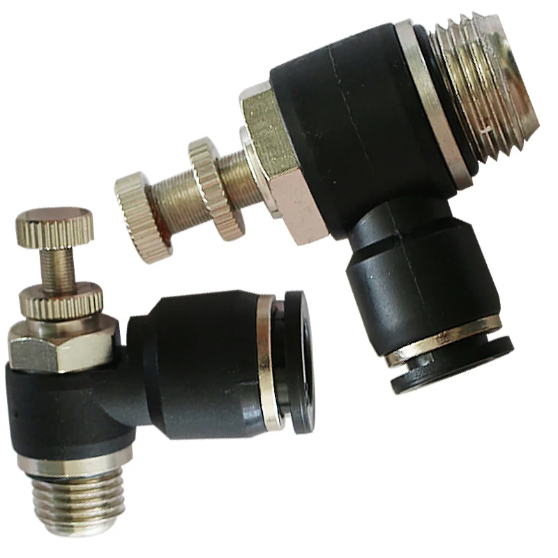 SL4-01 speed control valve 1/8' thread 4MM tube Push-in pneumatic air flow regulator throttle valve fitting