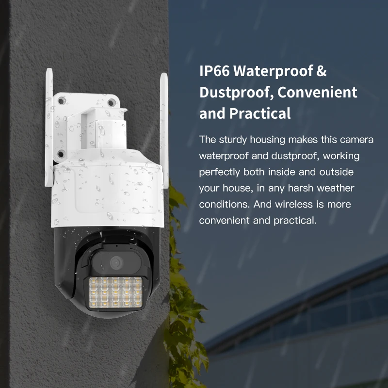 Wireless 4MP HD Smart CCTV Camera Dual Band WiFi Outdoor Security Night Vision PTZ Cloud Storage CMOS Sensor NVR SD Card Options
