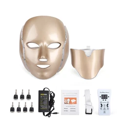 Face care Skin Rejuvenation 7 Color Facial Neck with EMS Microelectronics LED Photon therapy Mask