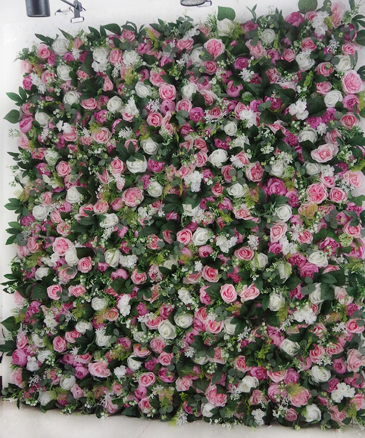Artificial Roll Up wall flowers hanging flower wall panel backdrop wedding decor