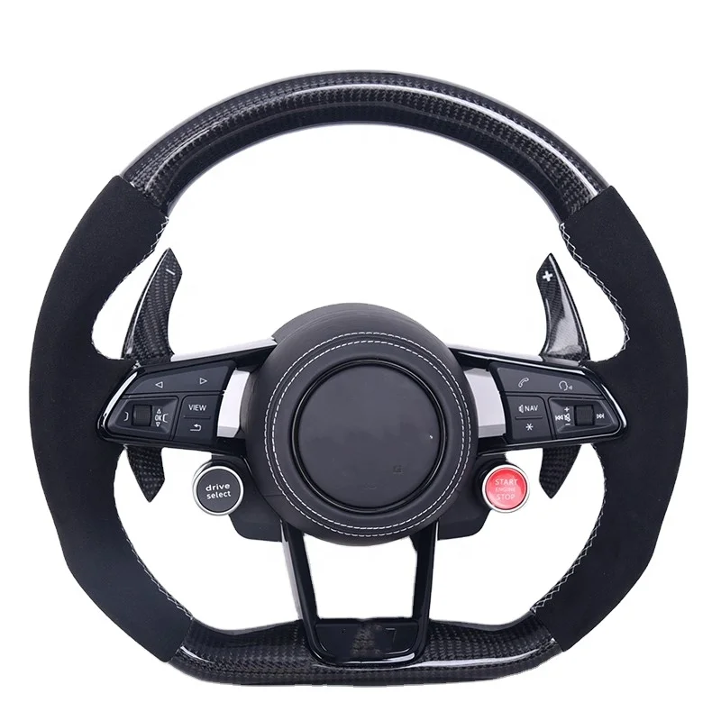 Upgrade For Audi R8 TTRS A3 A4 A5 RS3 Carbon Fiber Luxury Alcantara Leather Steering Wheel